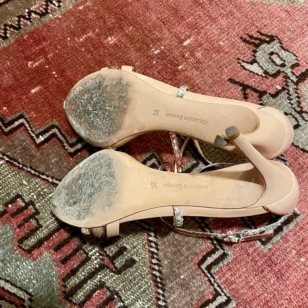 Alexandre Birman Nude Python & Leather Heels Size… - image 7